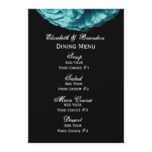 Turquoise Rose Wedding Menu