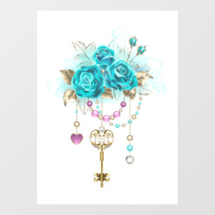 Turquoise Roses with Keys