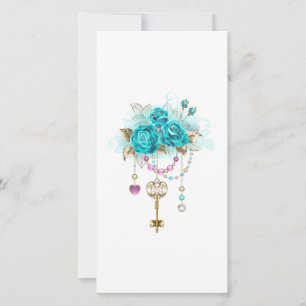 Turquoise Roses with Keys