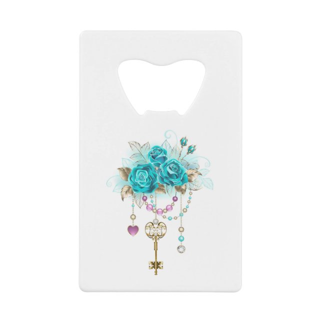 Turquoise Roses with Keys (Front)