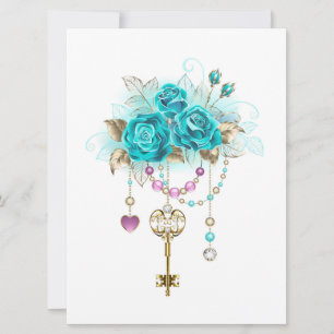 Turquoise Roses with Keys