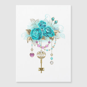 Turquoise Roses with Keys