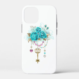 Turquoise Roses with Keys iPhone 12 Mini Case