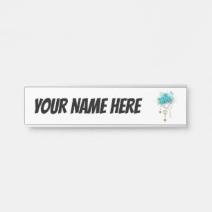 Turquoise Roses with Keys Door Sign
