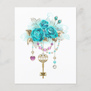 Turquoise Roses with Keys Flyer