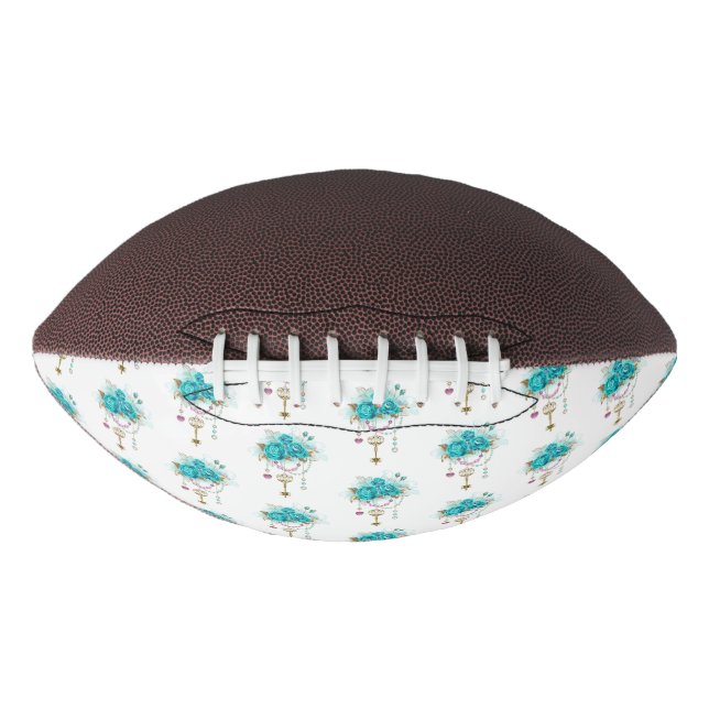 Turquoise Roses with Keys Football (Front)