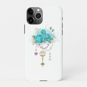 Turquoise Roses with Keys iPhone 11Pro Case