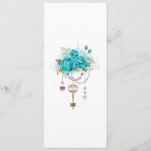 Turquoise Roses with Keys Menu