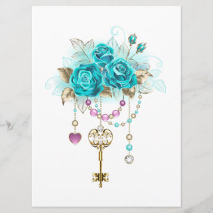 Turquoise Roses with Keys Program