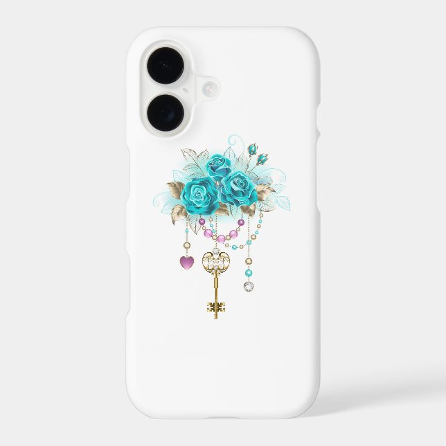 Turquoise Roses with Keys Samsung Galaxy Case (Back)