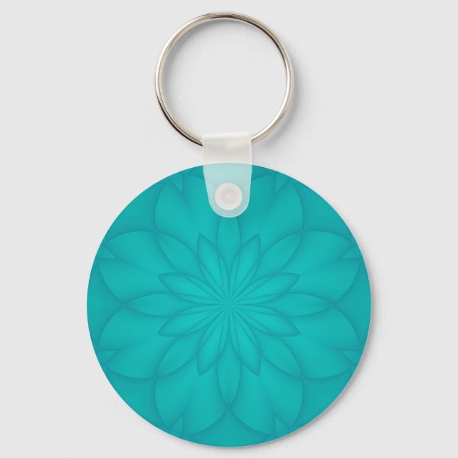 Turquoise Rosette Key Ring (Front)
