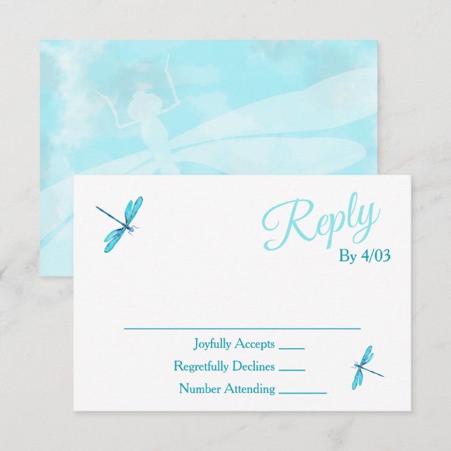 Turquoise RSVP Enclosure Cards (Front/Back)