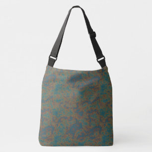Turquoise Rust Abstract Crossbody Bag