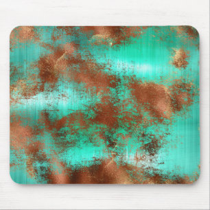 Turquoise Rust Abstract Mouse Pad