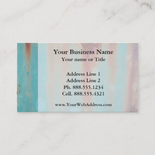 Turquoise Rusted Metal Business Card