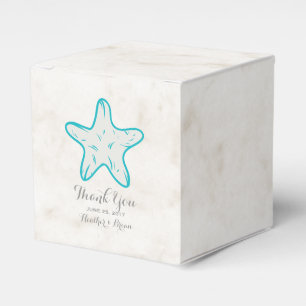 Turquoise Rustic Starfish Wedding Favour Box