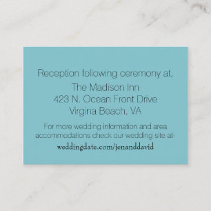Turquoise Sand Dollar Wedding Enclosure Card