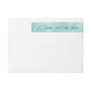 Turquoise Sandy Toes Salty Kisses Merry Christmas Wrap Around Label