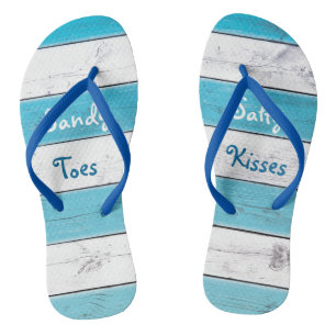 Turquoise Sandy Toes Salty Kisses Thongs