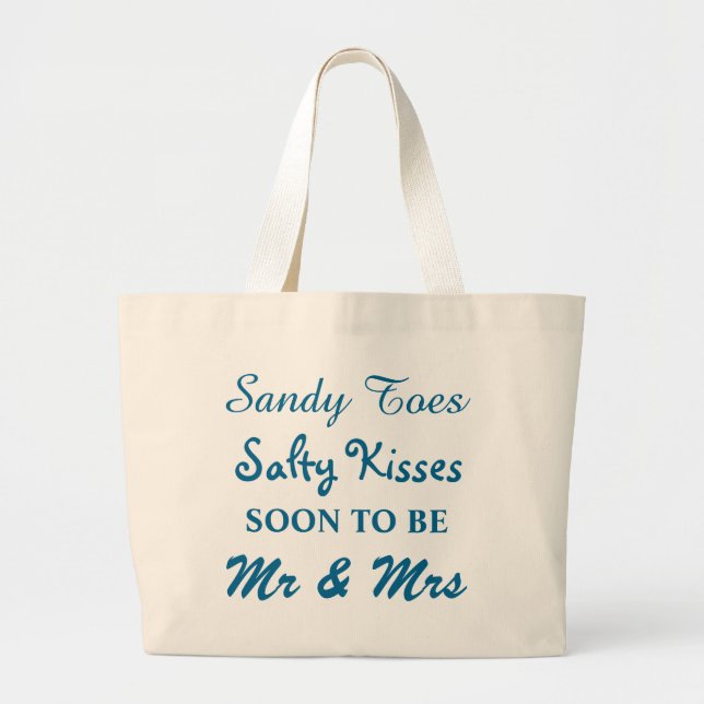 Turquoise Sandy Toes Salty Kisses Tote (Front)