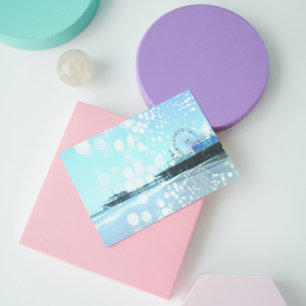 Turquoise Santa Monica Pier Spiderweb Postcard