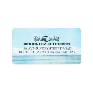 Turquoise Sea Beach Wedding Label