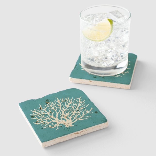 Turquoise Sea Coral Coaster (Side)