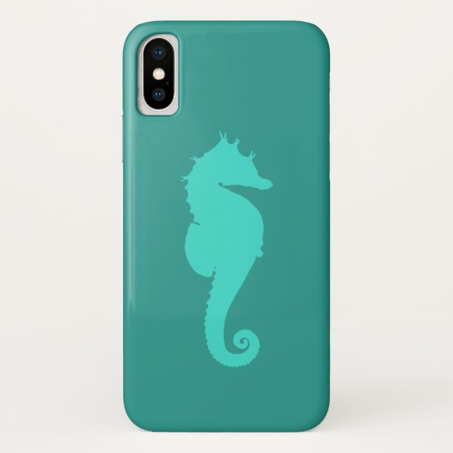 Turquoise Sea Horse Case-Mate iPhone Case (Back)
