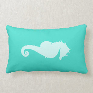 Turquoise Sea Horse Lumbar Cushion