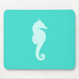 Turquoise Sea Horse Mouse Pad
