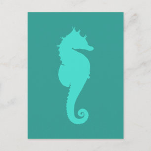 Turquoise Sea Horse Postcard