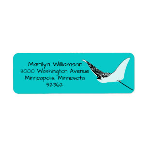 Turquoise Sea Ray Tropical Address Label Return Address Label