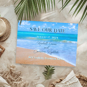 Turquoise Sea Save Our Date Wedding Announcement