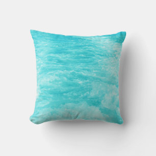 Turquoise Sea Water with Splashes Cushion