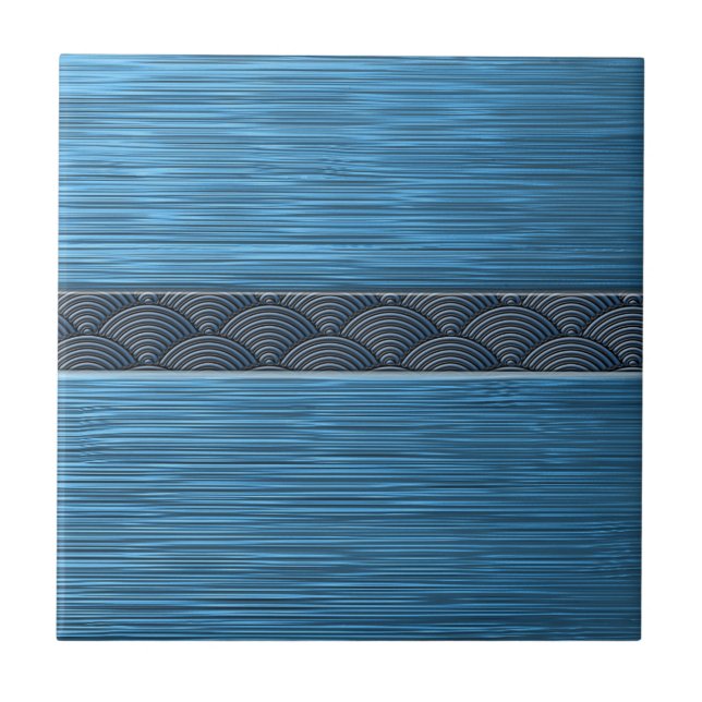 turquoise seigai ceramic tile (Front)