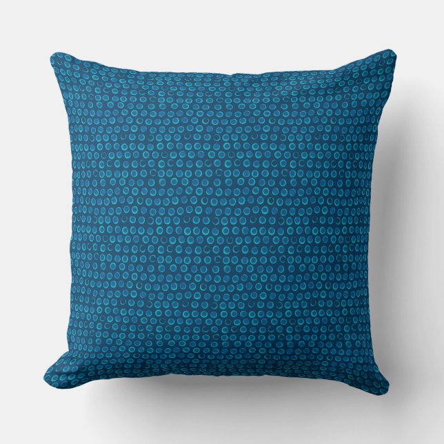 Turquoise Sequin Dots Blue Pattern Throw Pillow (Front)