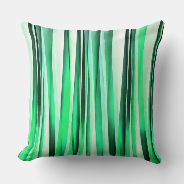 Turquoise Serenity Stripy Pattern Cushion (Front)