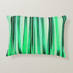 Turquoise Serenity Stripy Pattern Decorative Cushion