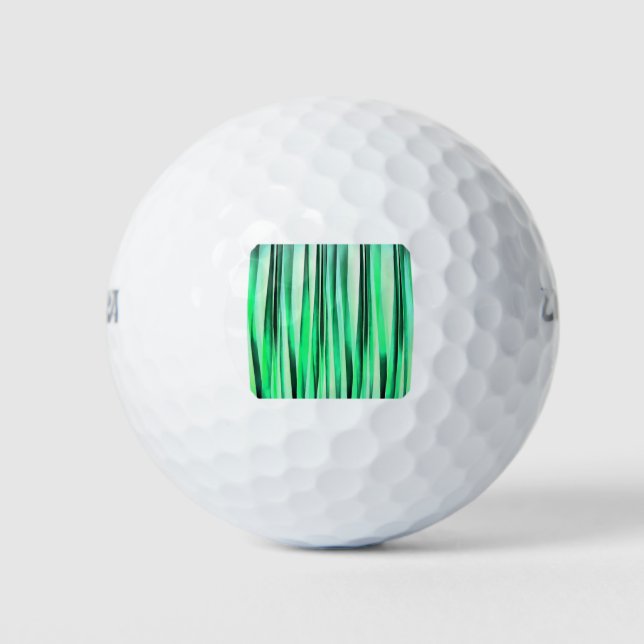 Turquoise Serenity Stripy Pattern Golf Balls (Front)