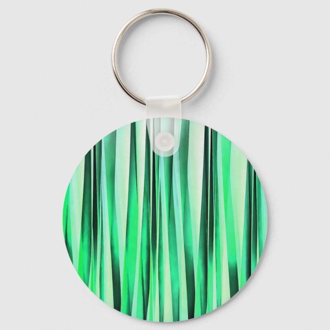 Turquoise Serenity Stripy Pattern Key Ring (Front)