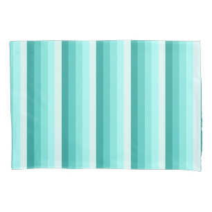 Turquoise shadow stripes pillowcase