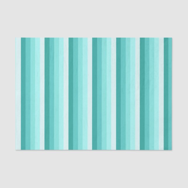 Turquoise shadow stripes tissue paper (Front)