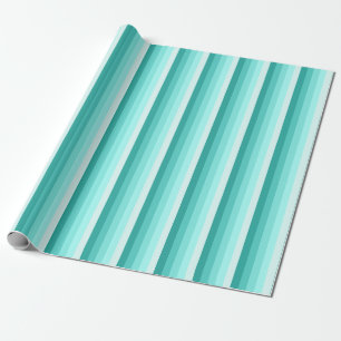 Turquoise shadow stripes wrapping paper