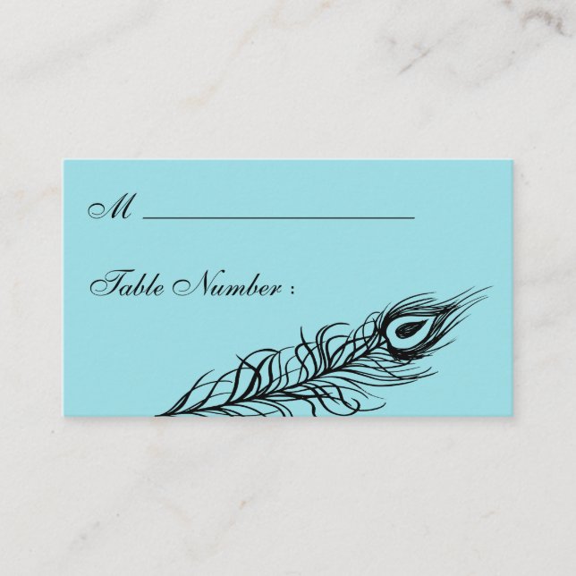 Turquoise Shake your Tail Feathers Place Card (Front)