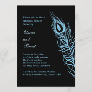 Turquoise Shake your Tail Feathers RehearsalDinner Invitation