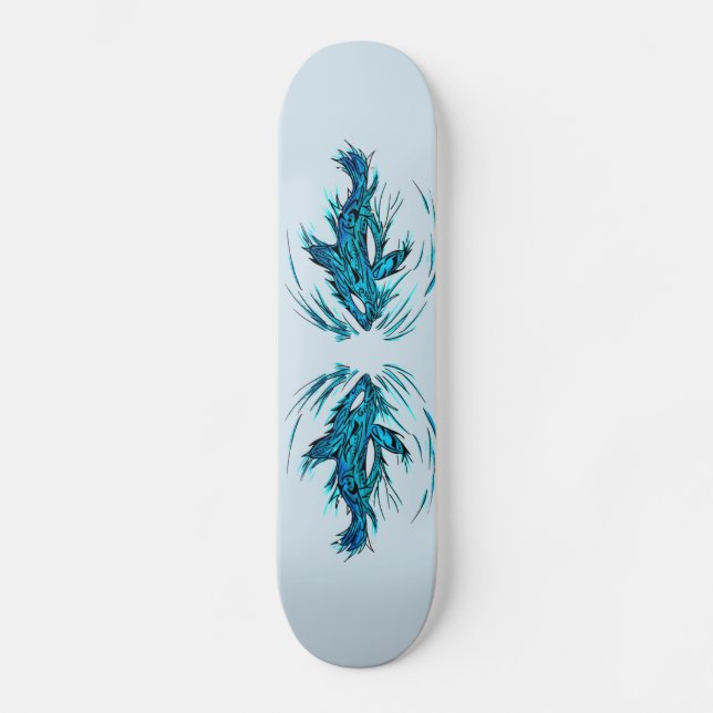 Turquoise Shark Tattoo Skateboard (Front)