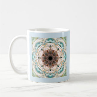 Turquoise Shell Mandala Mug with Quote