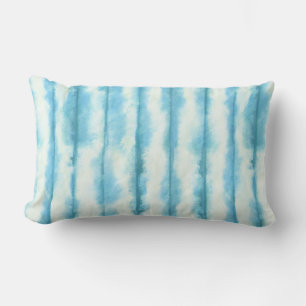 Turquoise Shibori Tie Dye Lumbar Cushion