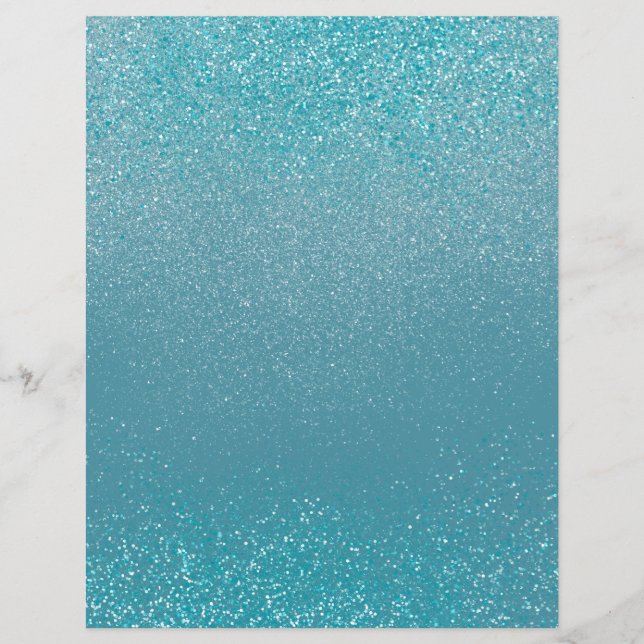 Turquoise Shimmer Glitter Dust Scrapbook Paper (Front)
