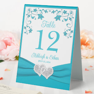 Turquoise, Silver Love Hearts Wedding